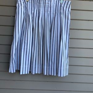 Kate Spade Broome Street Striped Blue White Cotton Skirt Size 14 A-line
